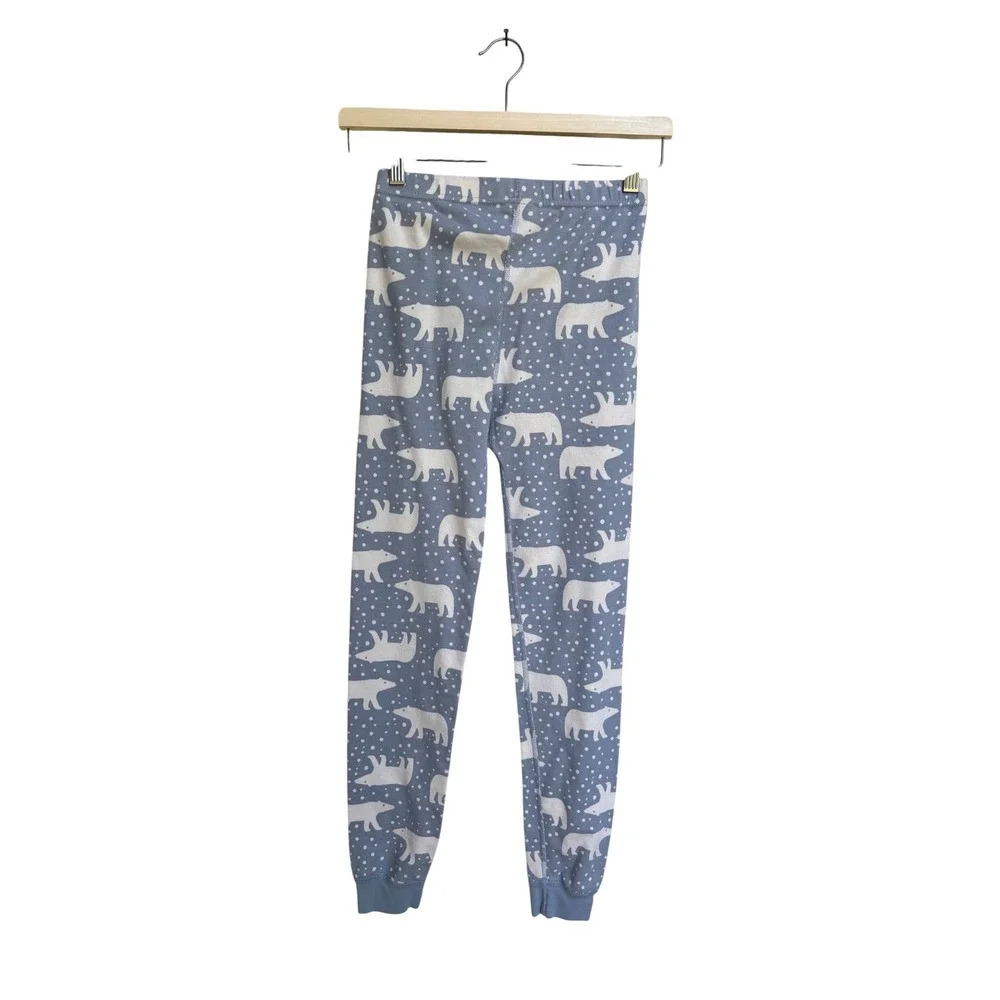 Hanna Andersson Kids Blue‎ Polar Bear Organic Cotton Pajama Set Size 12/14 160cm